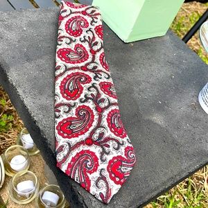 Wonderful. Vintage Grey & Red  Christian Dior silk tie